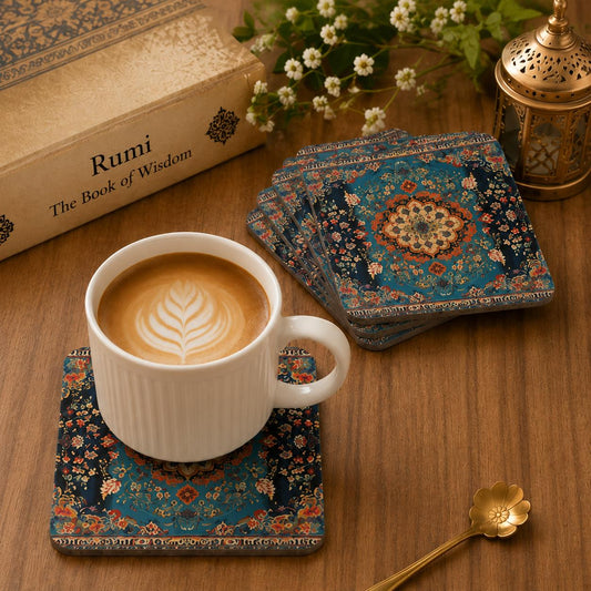 كوستر على شكل سجاد أزرق (هارد)